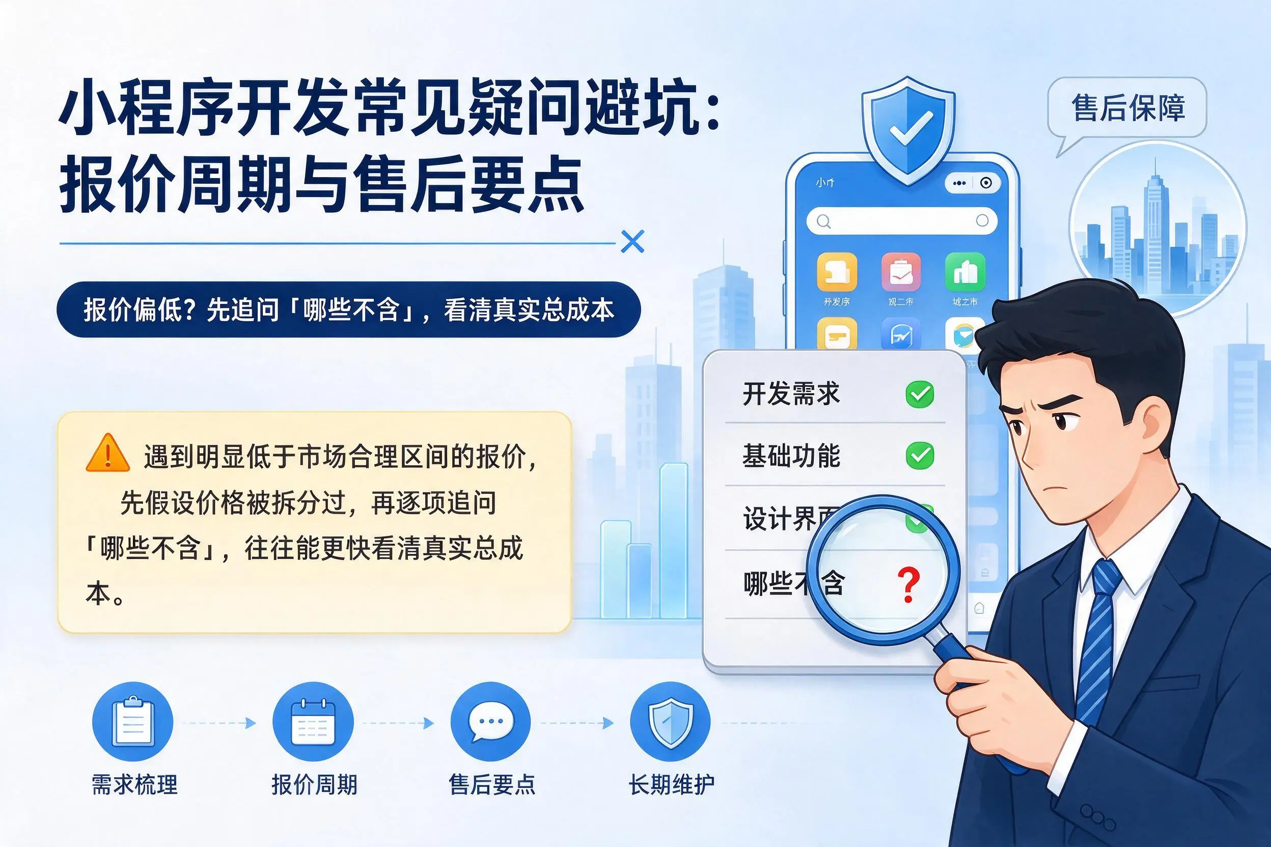 哈尔滨小程序开发常见疑问避坑：报价周期与售后要点